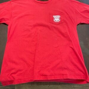 Vibrant Red Short Sleeve Tee with Chest Logo